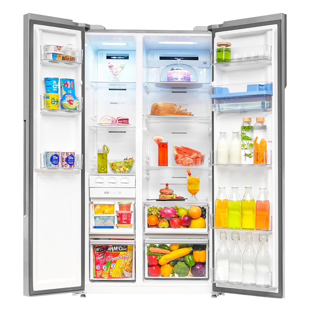 Haier 596 L Double Door Side By Side Refrigerator, Expert Inverter Technology  and Water Dispenser HRS-682SWDU1